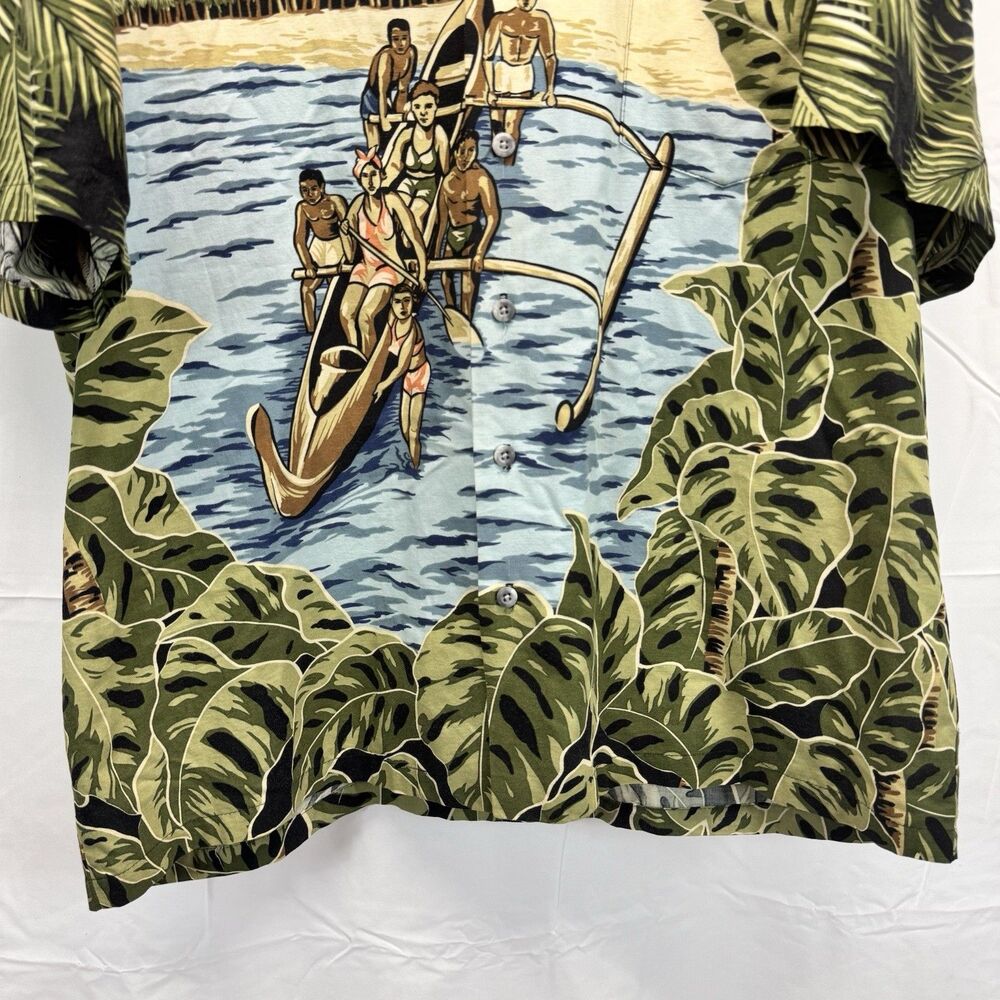 Kalaheo Kamehameha Hawaiian Aloha Camp Shirt L Diamond Head Vtg Boat Sun Surf - Picture 4 of 7